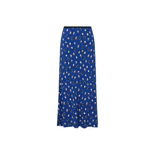 DVF Diane Von Furstenberg FW23 Повседневный Длинный Юбка Женские Синий