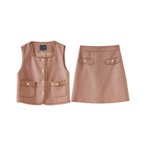 OUNIXUE Комплект с юбкой Женские Земля Красный