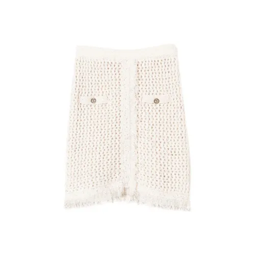 TWINSET Milano SS24 Повседневные короткие юбки Женские Экрю