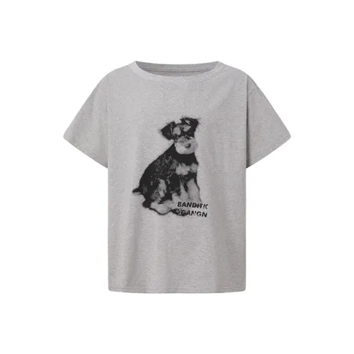 BANDITK GANGN Рукав с спущенным плечом T-рубашка Женская Белая