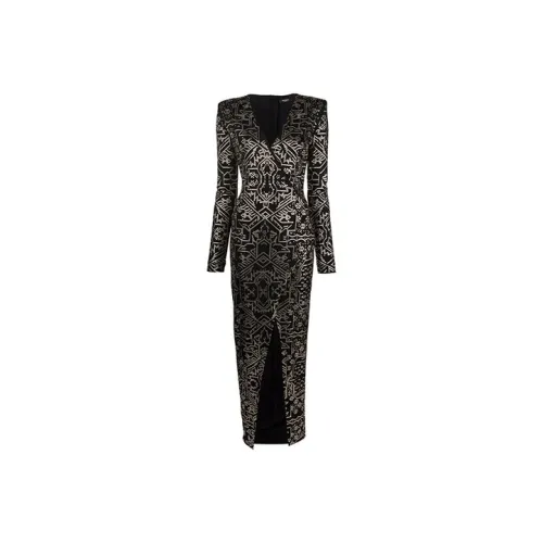BALMAIN Черное Женское Вечернее Платье