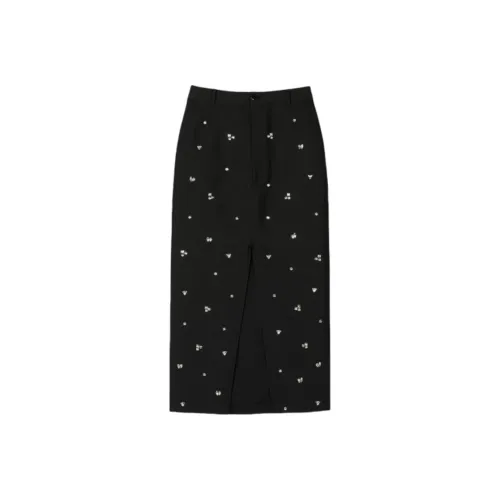 Sandro Повседневный Длинный Юбка Женские Черный