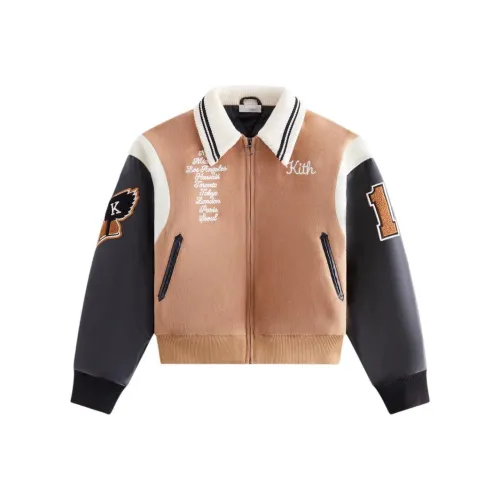 KITH FW24 Шерсть VARSITY Куртки Пальто Dorado Дети Возраст 3-7 Лет