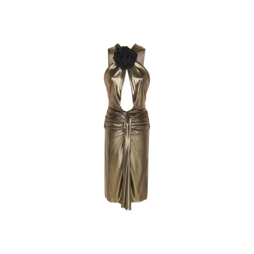 SAINT LAURENT Вечернее платье Женское Золотое