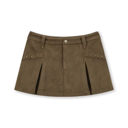 BONELESS Cut Casual Short Skirts Women's Brown