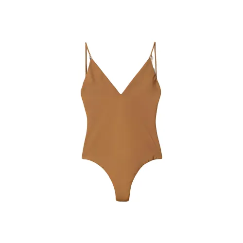 MIU MIU Ван-Пис Купальник Женские Пробка Бежевый