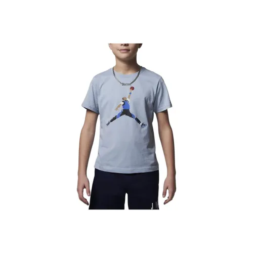 Джордан Watercolor Jumpman T-Shirt Синий Серый Детский