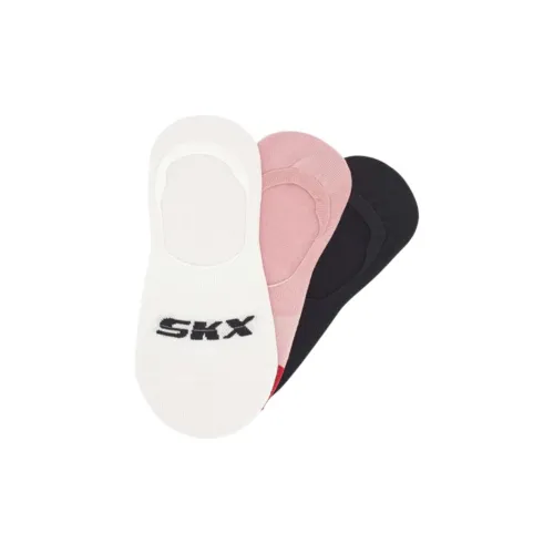 Skechers 3 шт Белый + Розовый + Черный Унисекс No Show Носки