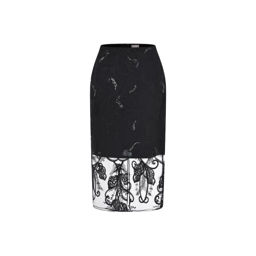 RARE Повседневный Длинный Юбка Женские Черный