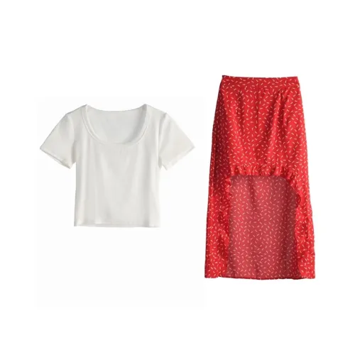 JOSR Комплект с юбкой Женская Белая Красная