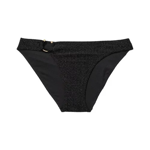 Victoria's Secret Мелкие блестки Классический Бикини Низ Черные плавки Женские Черные