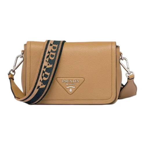 PRADA Сумка через плечо из кожи маленькая женская коричневая