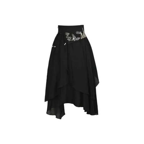SNBL Повседневный Длинный Юбка Женские Черный