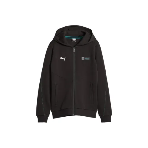 PUMA Свитшот с капюшоном и молнией Mercedes AMG Черный Детский