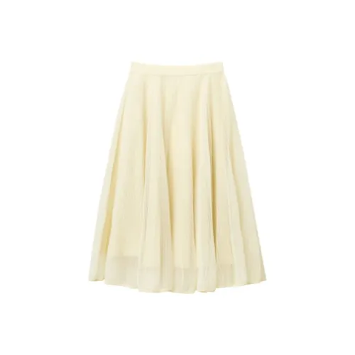 OVV Светло-желтый Однотонный 05 Женские Повседневные Длинные Юбки
