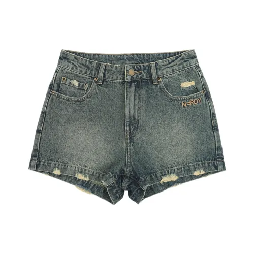 Nerdy Джинсовые шорты Женские Бирюзовый Синий