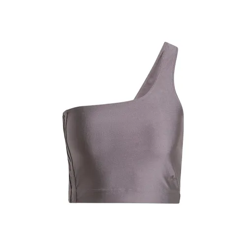 Adidas Originals Модный Crop из спандекса с вырезами Спортивные жилеты Женские Угольно-серый