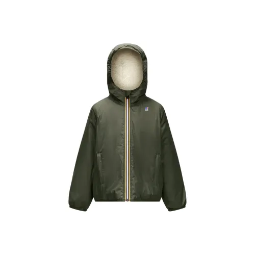 K WAY Детская одежда Однотонный Молния С капюшоном Зеленый Детский