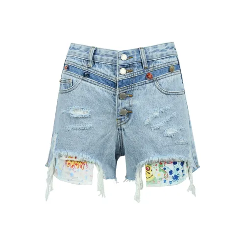Valeria Obbaco Синие Женские Джинсовые Шорты