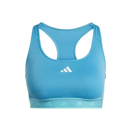 Adidas POWERREACT Тренировки Средняя поддержка HYPERGLAM Цвет POP Бюстгальтер Спортивное белье Женские Синий