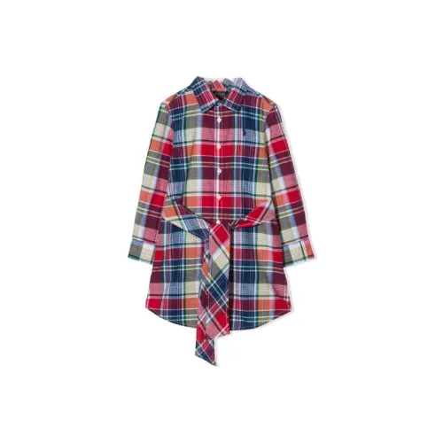 Polo Ralph Lauren Длинное платье с длинными рукавами красного цвета для детей