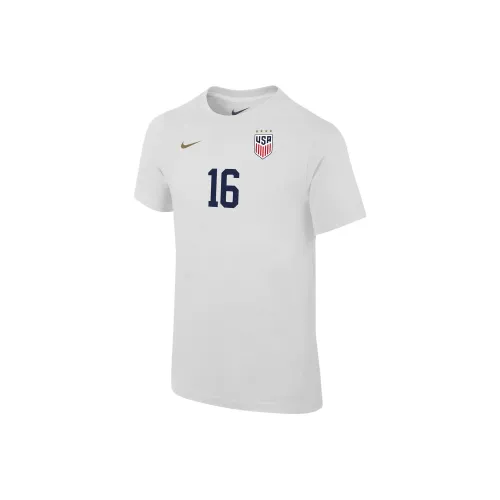 nike Команда США по футболу Олимпийская серия Rose Lavelle USWNT Рубашка Белый Детский