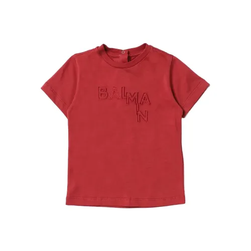 BALMAIN Red Baby T-Shirts BALMAIN Красные Детские Футболки