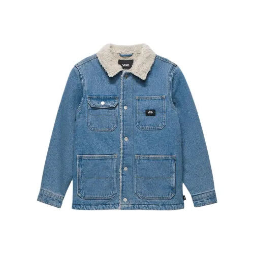 Vans DRILL CHORE Denim Sherpa Куртки и Пальто Stone Wash Синий Подростки