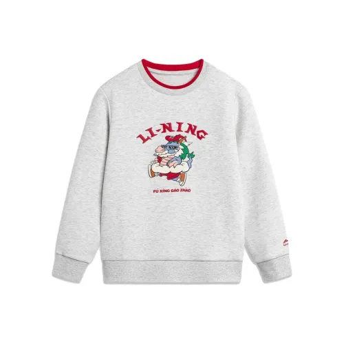 LINING YOUNG Свитшот Цветочный Дизайн Пепельный Deep Antarctica Детский