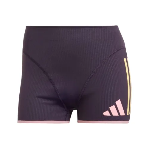 Adidas Черно-фиолетовые/Желтые Женские Спортивные Шорты