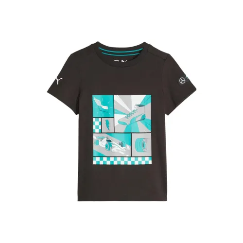 PUMA T-рубашка À Logo Mercedes AMG Petronas Motorsport Детская T-рубашка Детская Черная