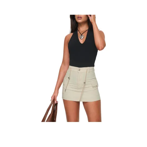 PRINCESS POLLY Torres Cargo Mini Skirt Короткие юбки карго Женские Бежевый Бежевый