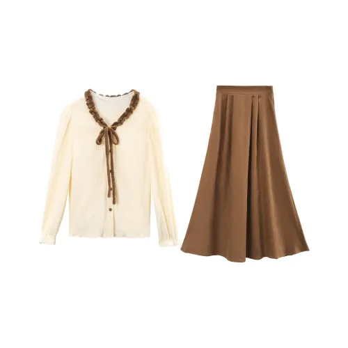 A paradise for awakening Комплект с юбкой Женские Кофе