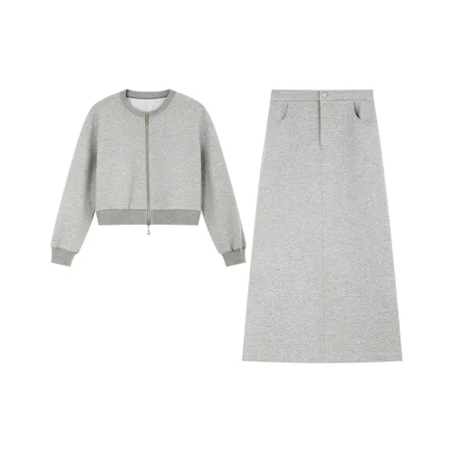 VIMLY Комплект с юбкой Женские Светлый Фотиния Серый