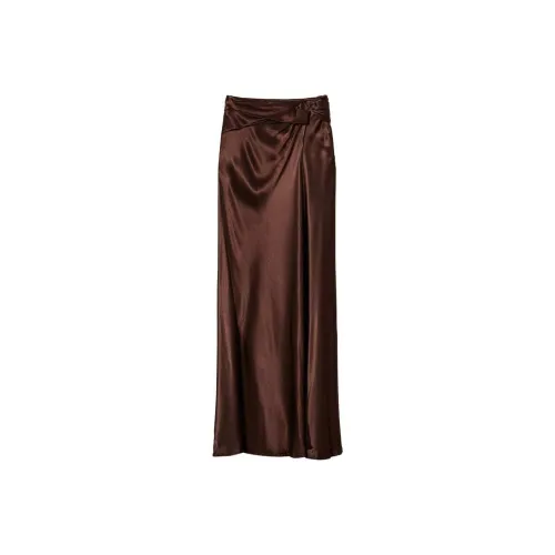 TWINSET Milano SS24 Повседневный Длинный Юбка Женские Chocolates Коричневый