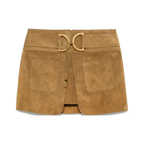 TF Повседневные короткие юбки Женские Оливково-коричневый