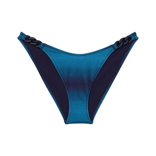 Victoria's Secret Цепочка Линк High Нога Cheeky Бикини Низ BO Плавки Женские Градиентный синий