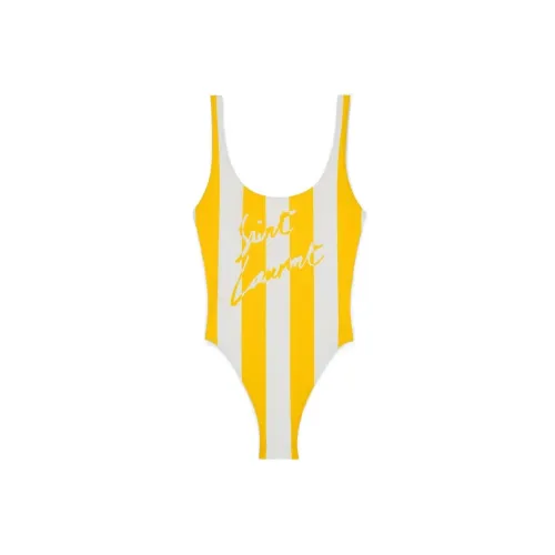 SAINT LAURENT Rive Droite Series Ван-Пис Купальник Женские Желтый