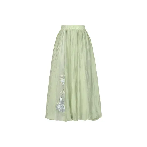 SNBL Повседневный Длинный Юбка Женские Зеленый