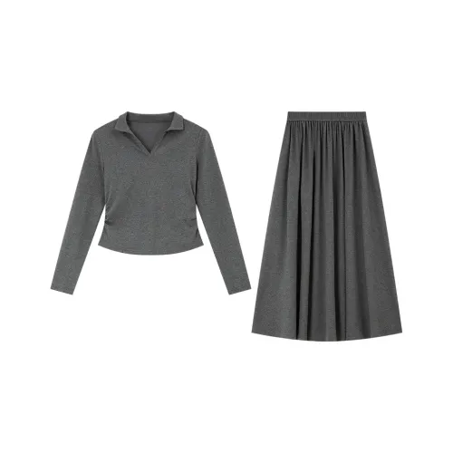 VIMLY Комплект с юбкой Женские Премиум Серый