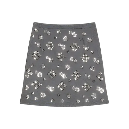 WEEKEND MaxMara Monza Повседневная Короткая Юбка Женская Серого Цвета