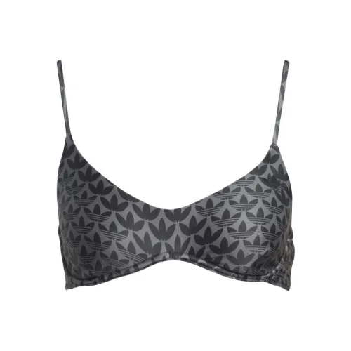 Adidas Originals Monogram Swim Top Two-Piece Swimsuit Women's Black Adidas Originals Монограмма Купальник Двухкомпонентный Топ для Женщин Черный