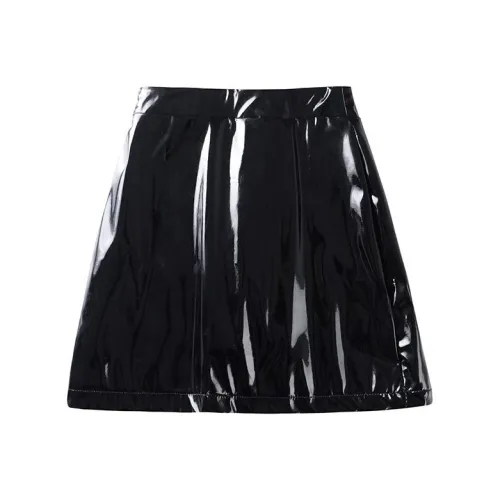 ORIASTAR Кожаные короткие юбки Женские Черный