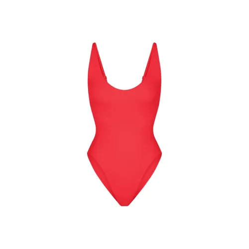 SKIMS Фирменный Плавание Scoop Шея Ван-Пис Ван-Пис Купальник Женские Рубин Рубин