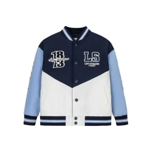 Levi's Хлопковый пуховик темно-королевский синий детский