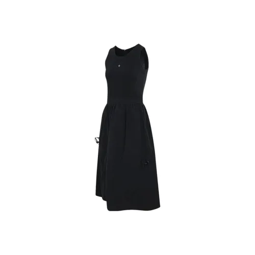 Конверс Без рукавов Платье Женское Черное