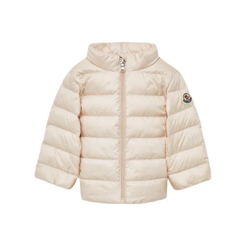 Moncler Хлопковый пуховик Светло-розовый для младенцев и малышей