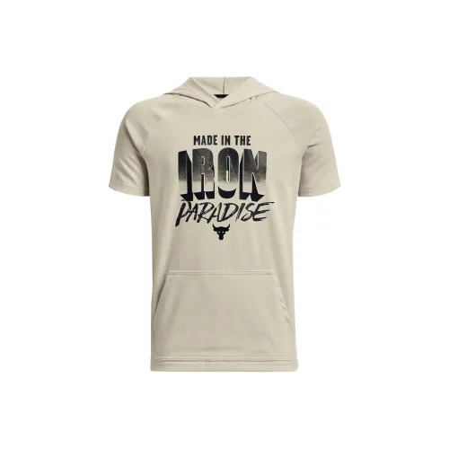 Under Armour Толстовка Project Детская одежда Project Rock Тяжелый Хлопок Короткий Рукав Толстовка Хаки Детский