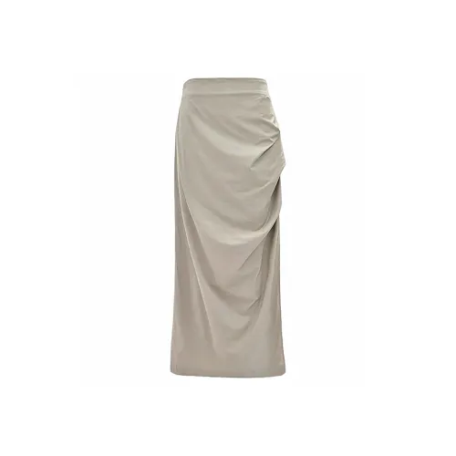 ZAVK Повседневный Длинный Юбка Женские Хаки