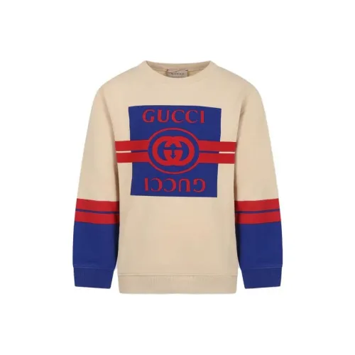 GUCCI Свитшот Детская одежда Айвори Свитшот С логотипом Хаки Детский